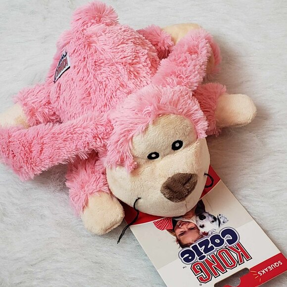 3 Dog Toys - KONG COZIE Plush Rabbit & Lion + ZIPPY PAWS Monkey & Banana Burrow - Picture 2 of 16